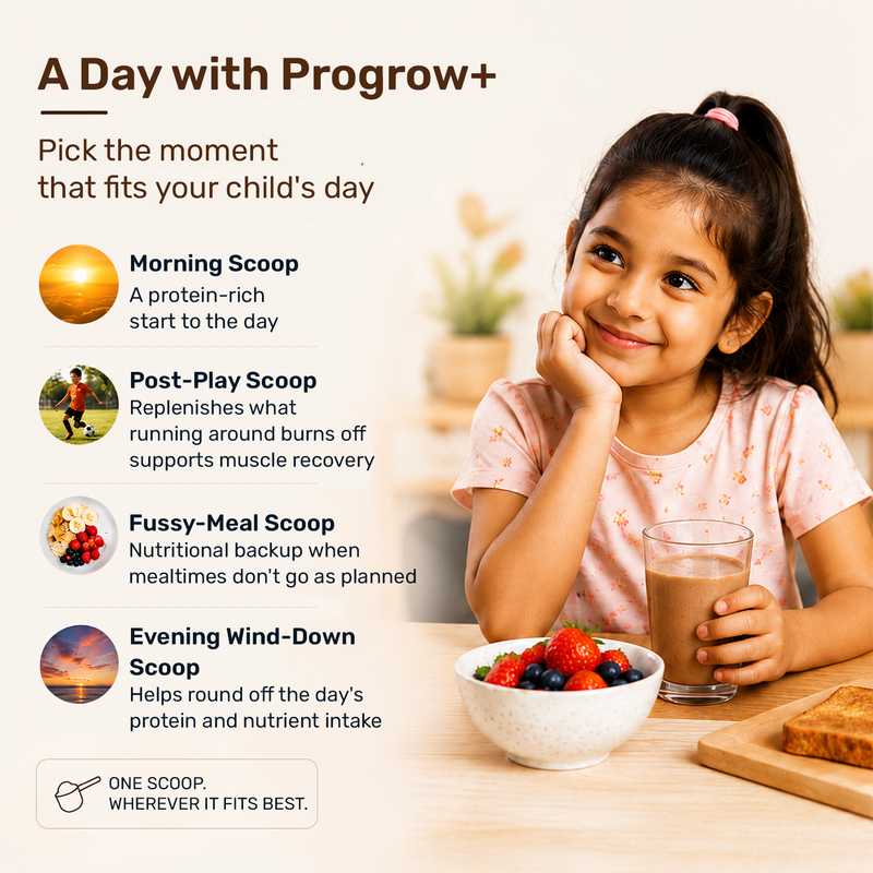 this helps you to pick the moment that fits your child's day to take protein