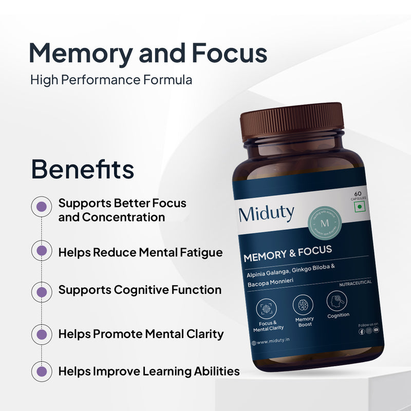 Benefits of Miduty's Memory and Focus Brain Supplement