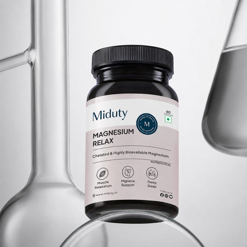 Miduty Magnesium Relax supplement bottle Front View