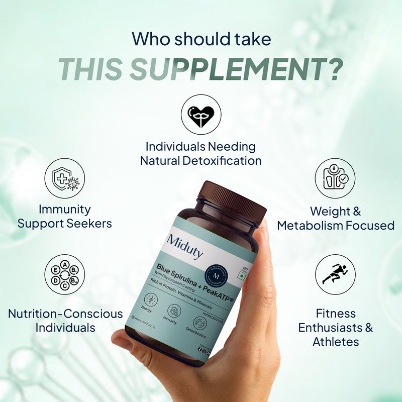 Who should take Miduty Blue Spirulina Tablets Supplement?