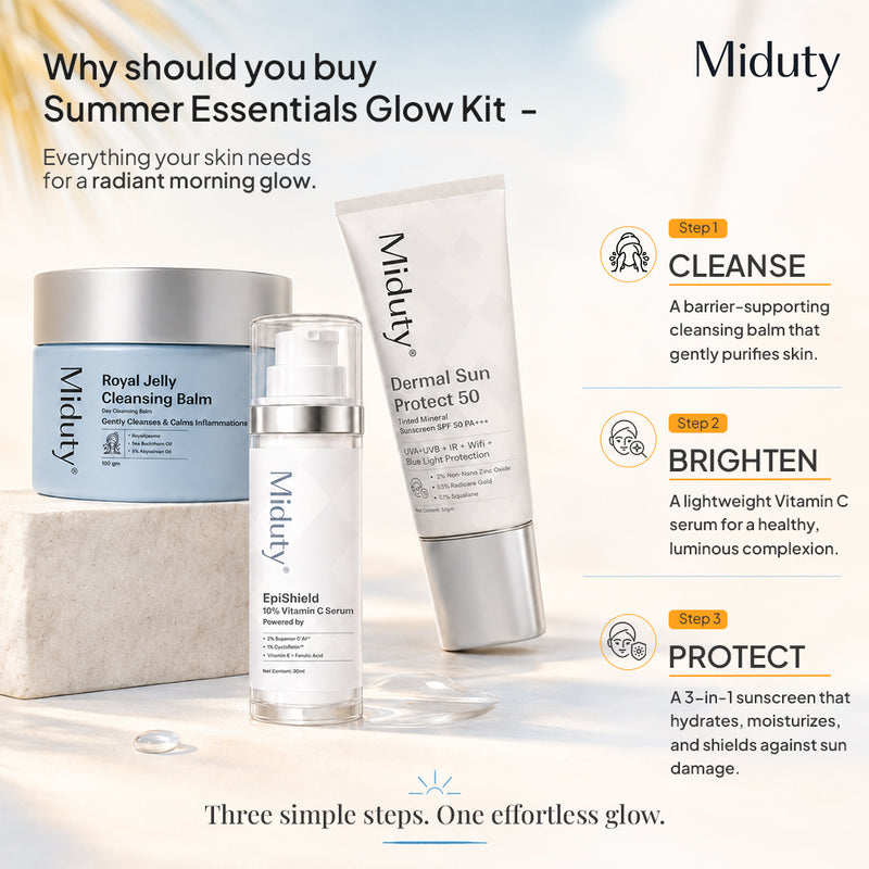Showing Why should you buy summer essentails Glow Kit of Miduty