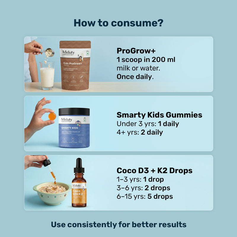 Growth Bundle - ProGrow+, Smarty Kids, Coco D3+K2