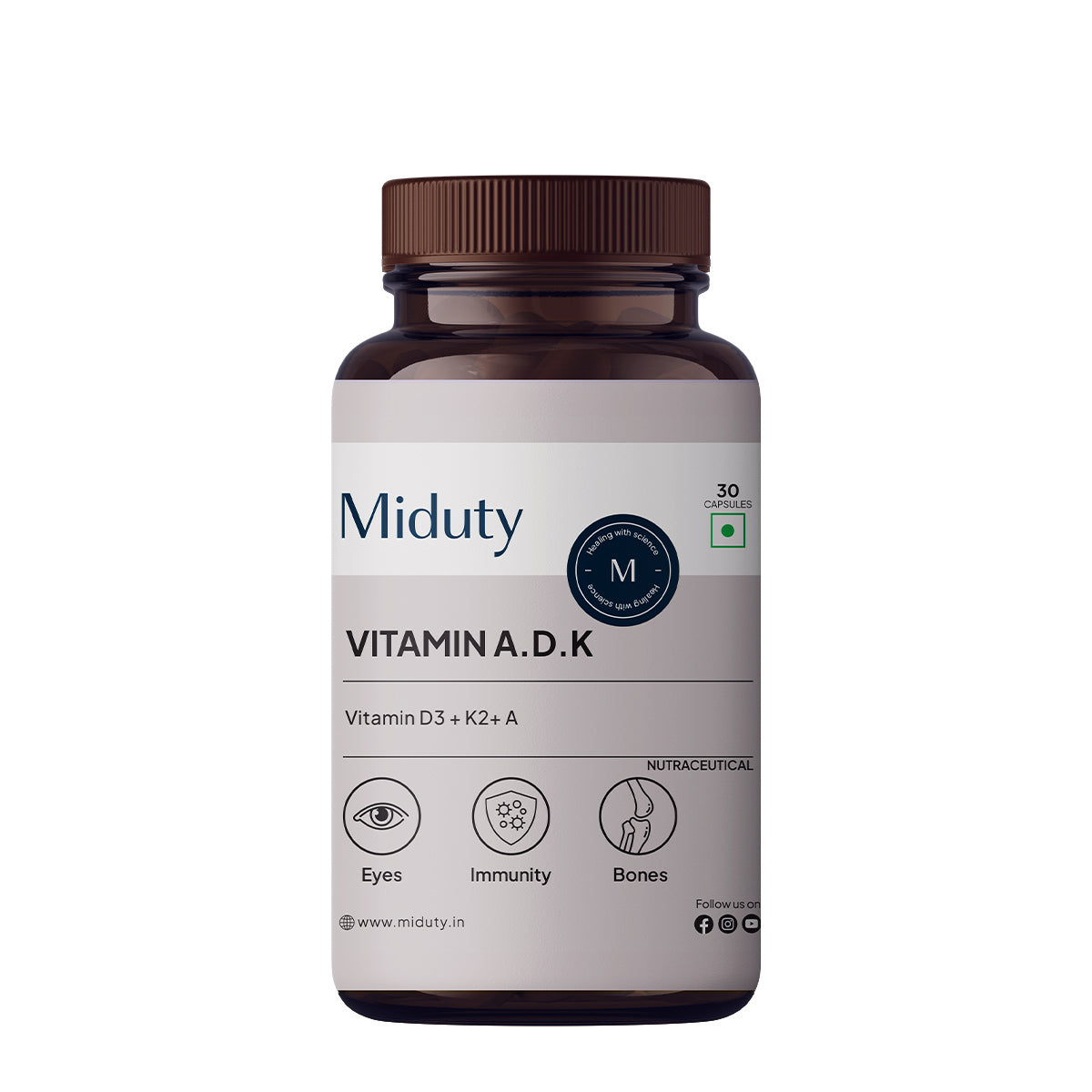 Vitamin ADK | 5000 IU | Vitamin A, K2 & D3 Capsules