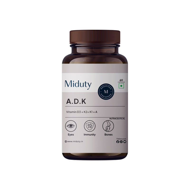 Miduty ADK Supplement Bottle Front View