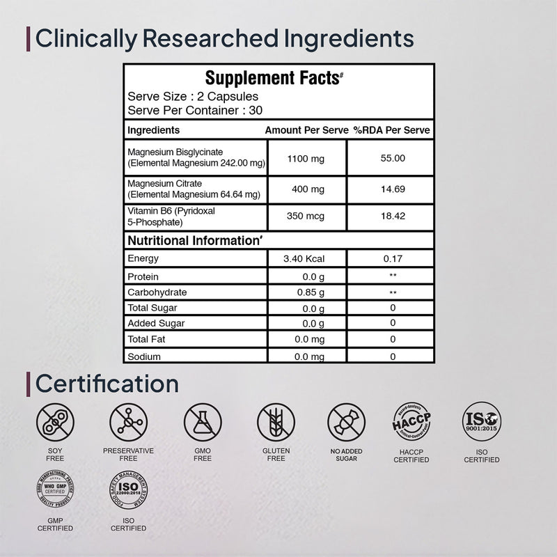 Magnesium Relax complex supplement ingredients list