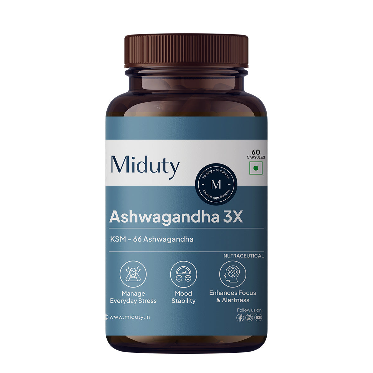 KSM - 66 Ashwagandha | Stress, Mood & Stamina Booster Supplement