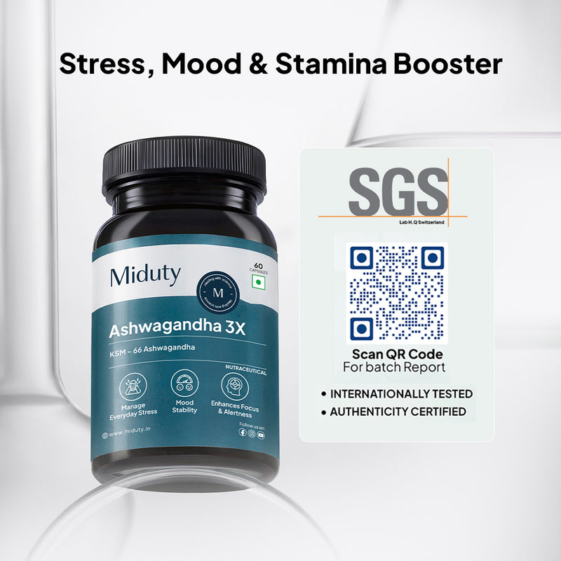 KSM - 66 Ashwagandha | Stress, Mood & Stamina Booster Supplement