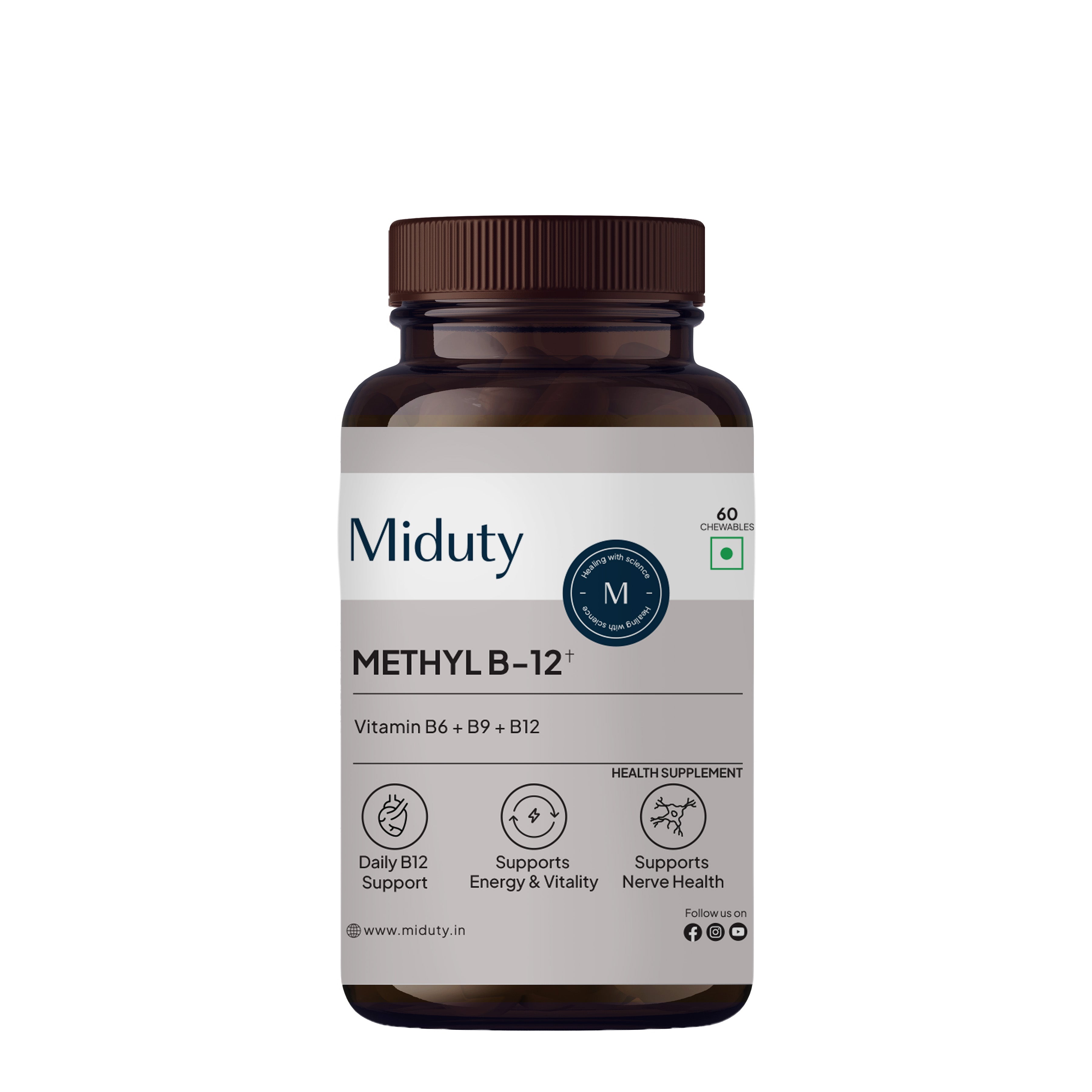 Miduty Methyl B12 Vitamin Supplement bottle front view