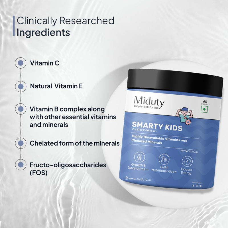 Miduty Smaty Kids Clinically Researched Ingredients