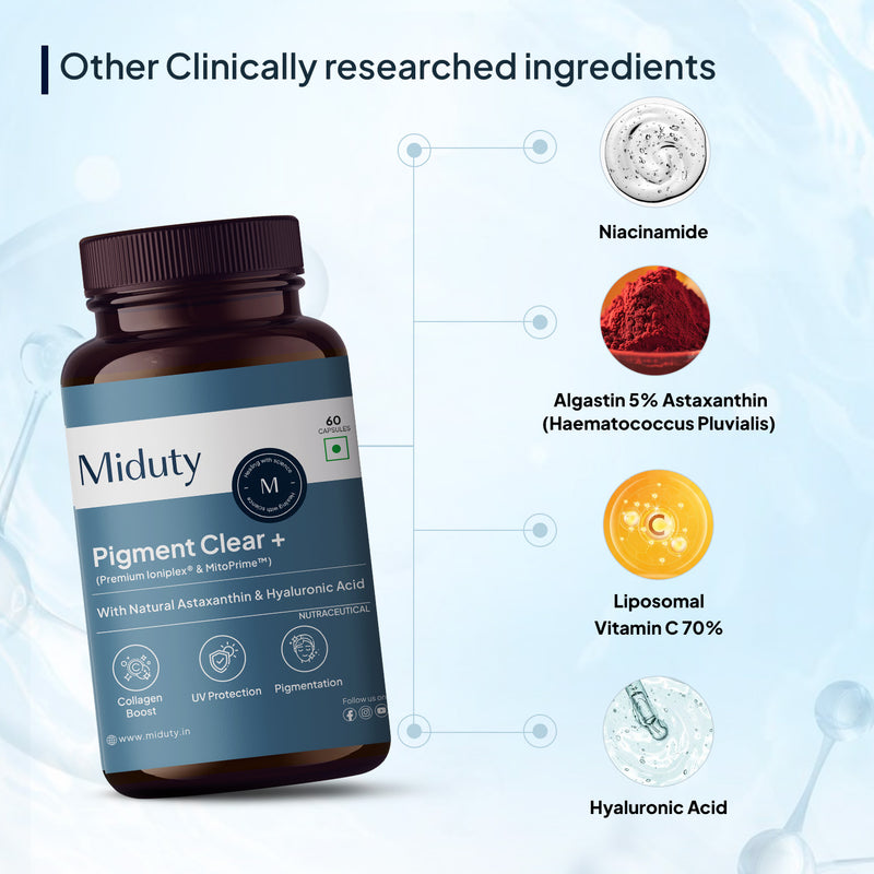 Pigment Clear+ clinically researched ingredients