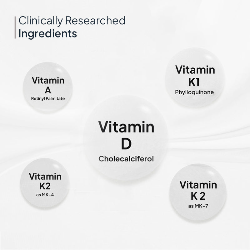 List of clinically researched vitamins added in Miduty Vitamin A.D.K supplement