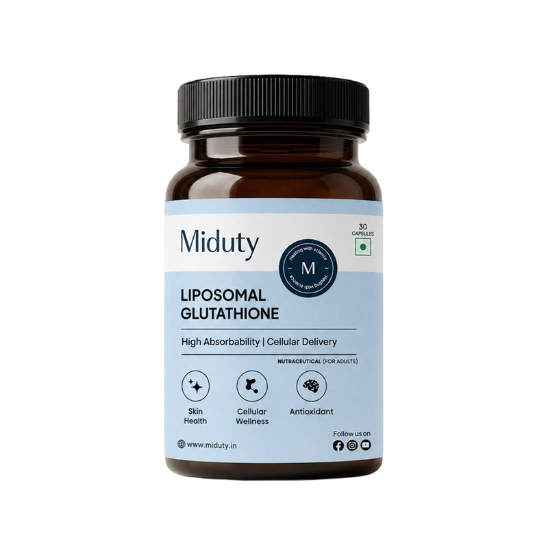 Miduty Liposomal Glutathione 85% capsules bottle front view