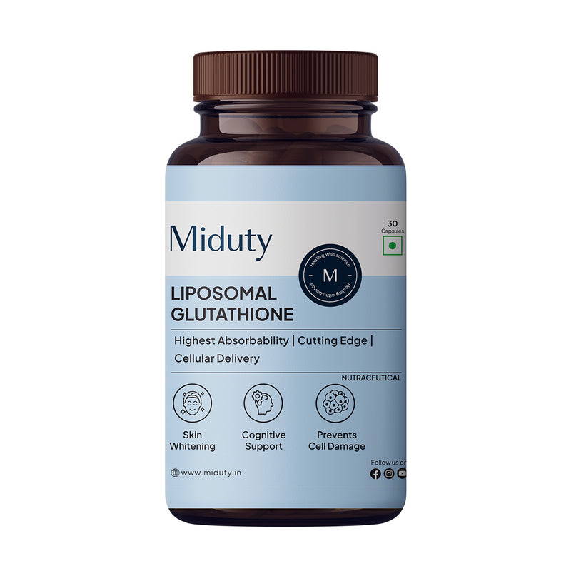 Bottle of Miduty Liposomal Glutathione Front View