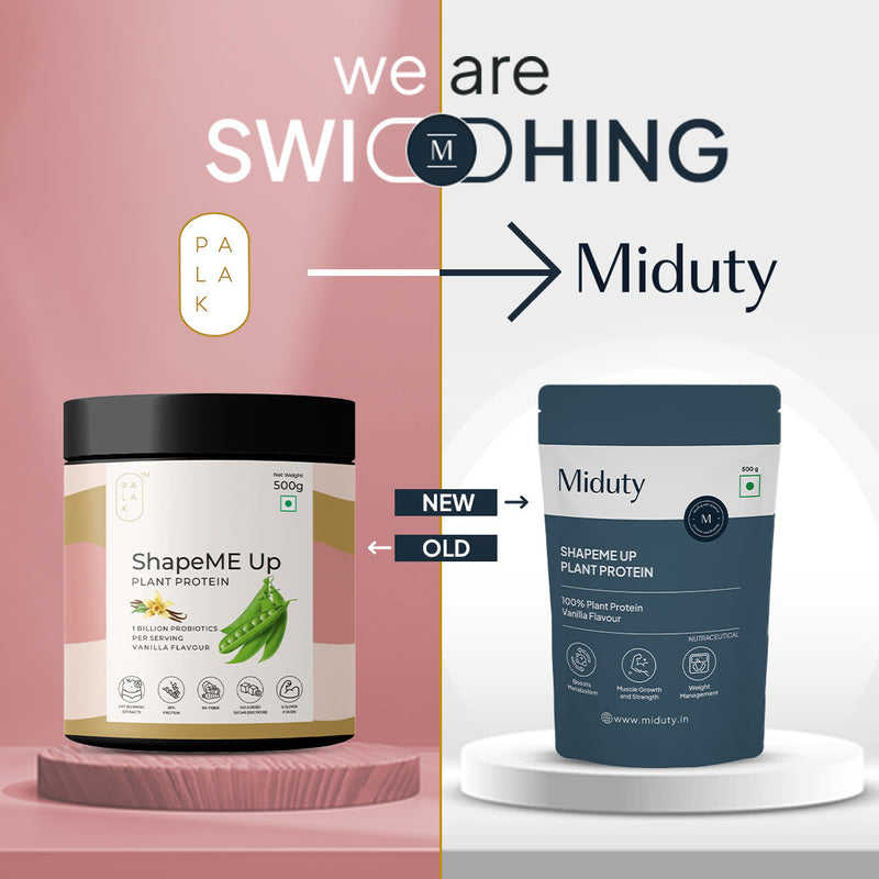 New Packaging of Miduty Plant Based Protein Powder
