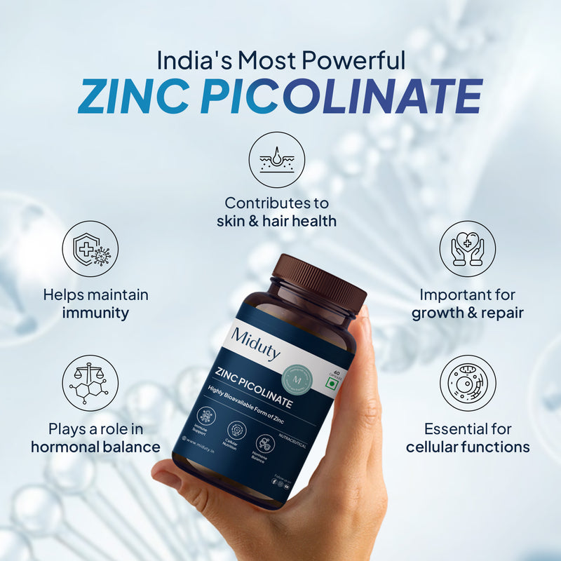 Benefits of Miduty Zinc Picolinate 50 Mg Veg Capsules