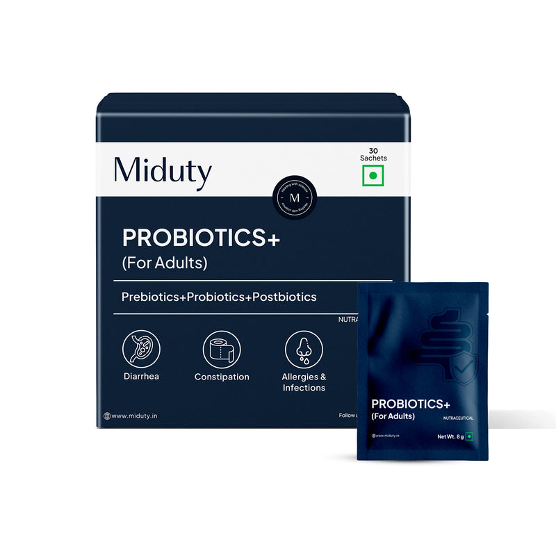 Miduty Pre, Pro and Postbiotics Powder Sachets for Adults